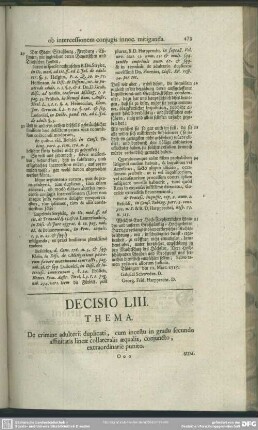 Decisio LIII. De crimine adulterii duplicati, cum incestu in gradu secundo affinitatis lineae collateralis aequalis, coniuncto, extraordinarie punito