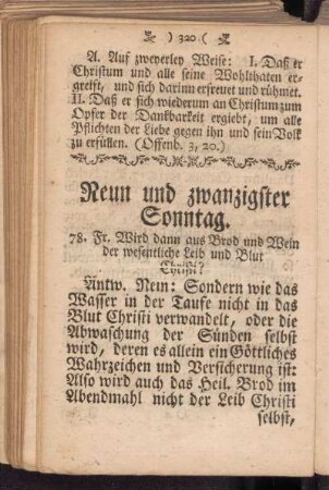 Neun und zwanzigster Sonntag