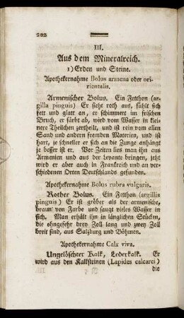 III. Aus dem Mineralreich.