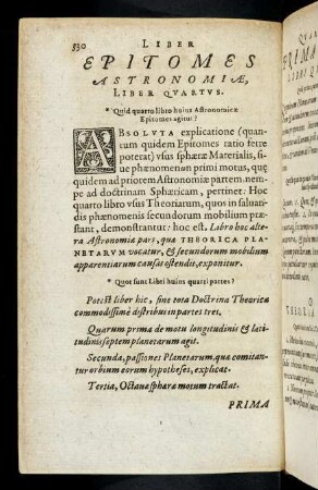 330-534, Epitomes Astronomiae Liber Quartus