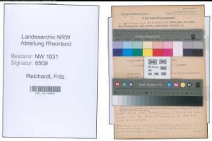 Entnazifizierung Fritz Reichardt , geb. 20.03.1886 (Oberinspektor)