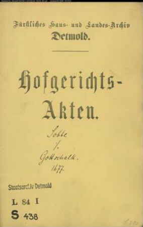 Sobbe, Witwe, bzw. deren Vater Bartold Topp gegen Heinrich Gottschalk, Richter zu Lemgo - Schuldforderung