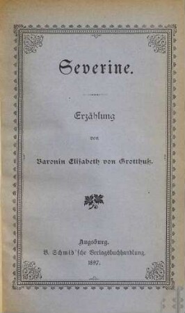 Severine : Erzählung