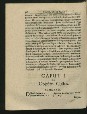 Caput I. De Obiecto Gustus.