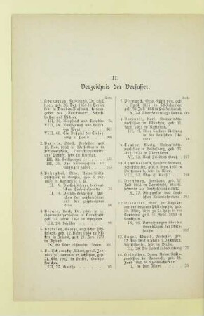 II. Verzeichnis der Verfasser