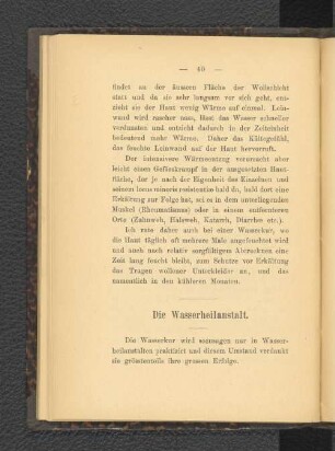 Die Wasserheilanstalt.