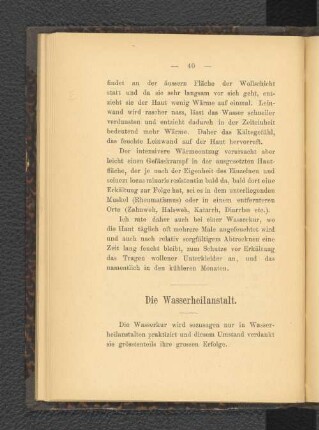 Die Wasserheilanstalt.