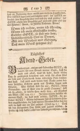 Tägliches Abend-Gebet