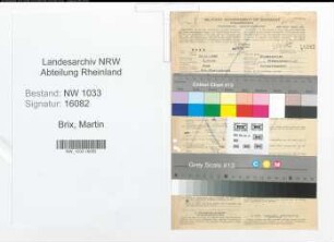 Entnazifizierung Martin Brix , geb. 24.12.1898 (Polizeibeamter)