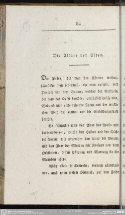 Die Altäre der Alten