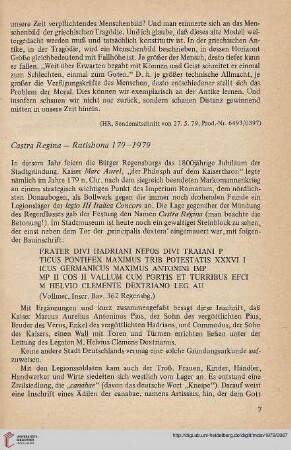 22: Castra Regina - Ratisbona 179-1979