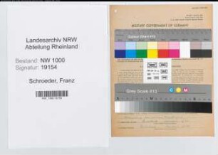 Entnazifizierung Franz Schroeder, geb. 01.03.1900 (Malermeister)