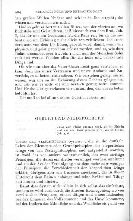 Geburt und Wiedergeburt