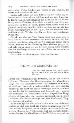 Geburt und Wiedergeburt