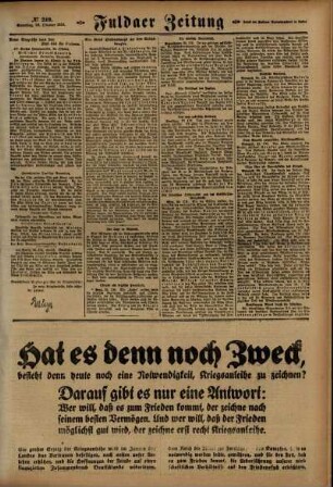 Zweite Ausgabe vom Samstag, den 26. Oktober 1918.