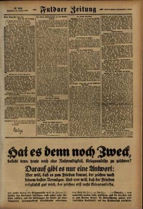 Zweite Ausgabe vom Samstag, den 26. Oktober 1918.