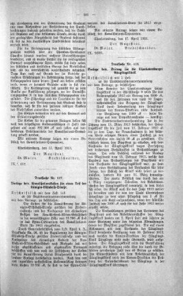 In nichtöffentlicher Sitzung (116,117,118), 23. April 1913