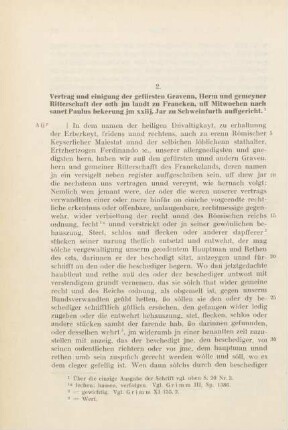 2. Vertrag und einigung der gefürsten Gravenn, Herrn und gemeyner Ritterschaft ...