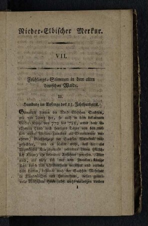 Frühlings-Stimmen in dem alten deutschen Walde.