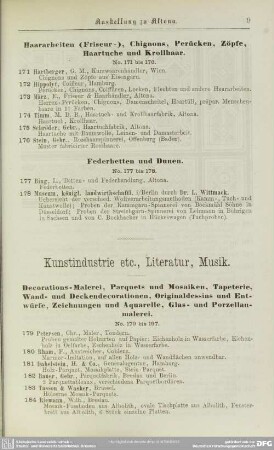 Kunstindustrie etc., Literatur, Musik