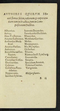 Authores Quorum Secuti sumus fidem, rationem et experientiam tum in Practica, tum in Compositorum Dosibus.