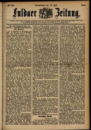 Ausgabe vom Donnerstag, den 12. Juli 1888.