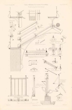 Großes Gewächshaus der Wilhelms-Universität Straßburg: Details (aus: Atlas zur Zeitschrift für Bauwesen, hrsg. v. G. Erbkam, Jg. 38, 1888)