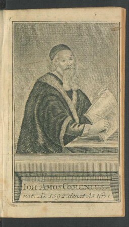 Ioh. Amos Comenius. nat: Ao[o]. 1592. denat Ao[o]. 1671