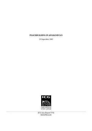 Peacebuilding in Afghanistan