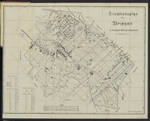 Plan von Dresden-Striesen , Lithographie, 1889 : Situationplan von Striesen. - November 1889 neuaufgenommen. - 1:5 000. - Dresden : Gemperle , [1890]. - 1 Kt. : einfarb. Lithogr. ; 67 x 51 cm