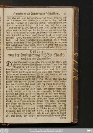 Historie von der Auferstehung Jesu Christi, nach den vier Evangelisten.