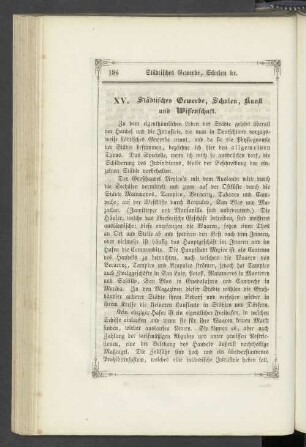 XV. Städtisches Gewerbe, Schulen, Kunst und Wissenschaft.