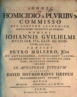 De homicidio a plvribvs commisso
