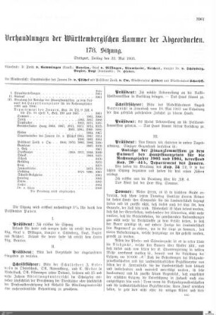 178. Sitzung, Stuttgart, 22.5.1903