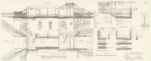 Kahnschleuse, Greiffenhagen: Grundriss, Längsschnitt, Querschnitte (offenbar gleich Inv.Nr. 34031)