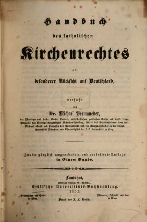 Handbuch des katholischen Kirchenrechtes : mit besonderer Rücksicht auf Deutschland