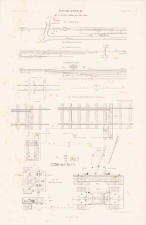 Sicherheitsvorrichtungen der Bergisch-Märkischen Eisenbahn: Grundrisse, Details (aus: Atlas zur Zeitschrift für Bauwesen, hrsg. v. G. Erbkam, Jg. 32, 1882)