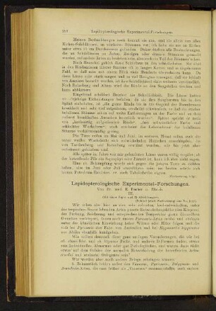 Lepidopterologische Experimental-Forschungen.