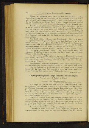 Lepidopterologische Experimental-Forschungen.