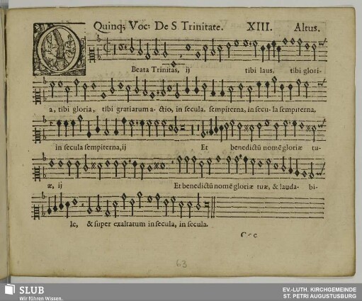 XIII. O beata trinitas tibi laus tibi gloria tibi gratiarum