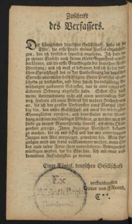Zuschrift des Verfassers.