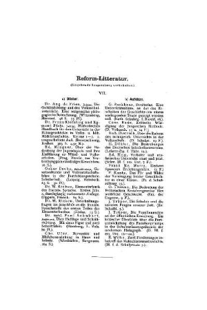 Reform-Litteratur : VII.