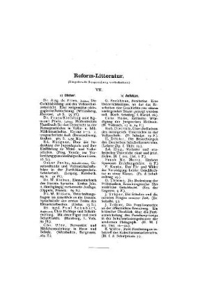 Reform-Litteratur : VII.