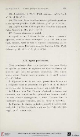 XVI. Types particuliers