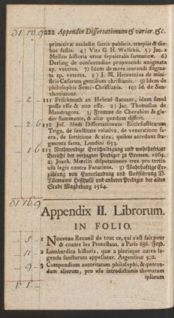 Appendix II. Librorum