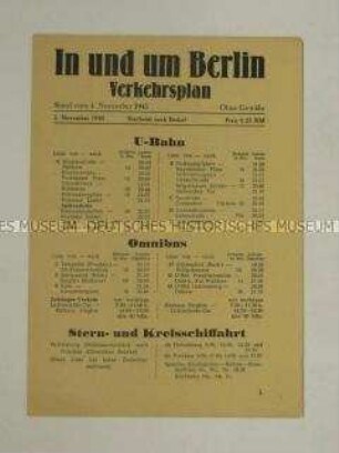 Fahrplan für den öffentlichen Nahverkehr in Berlin und Umgebung