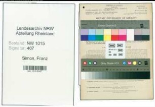 Entnazifizierung Franz Simon , geb. 23.08.1903 (Werkmeister)