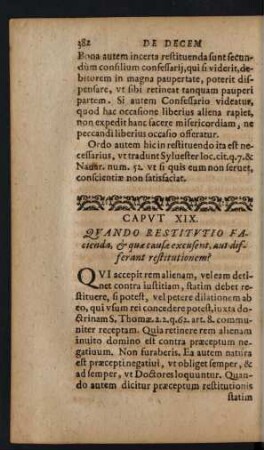 Caput XIX. Quando Restitutio Facienda, & quae causae ...