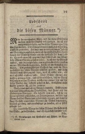 Lobschrift auf die bösen Männer