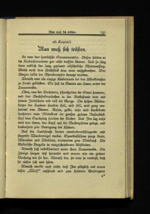 26. Kapitel. Man muß sich trösten.